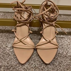 Nude Single Sole Lace Up heel